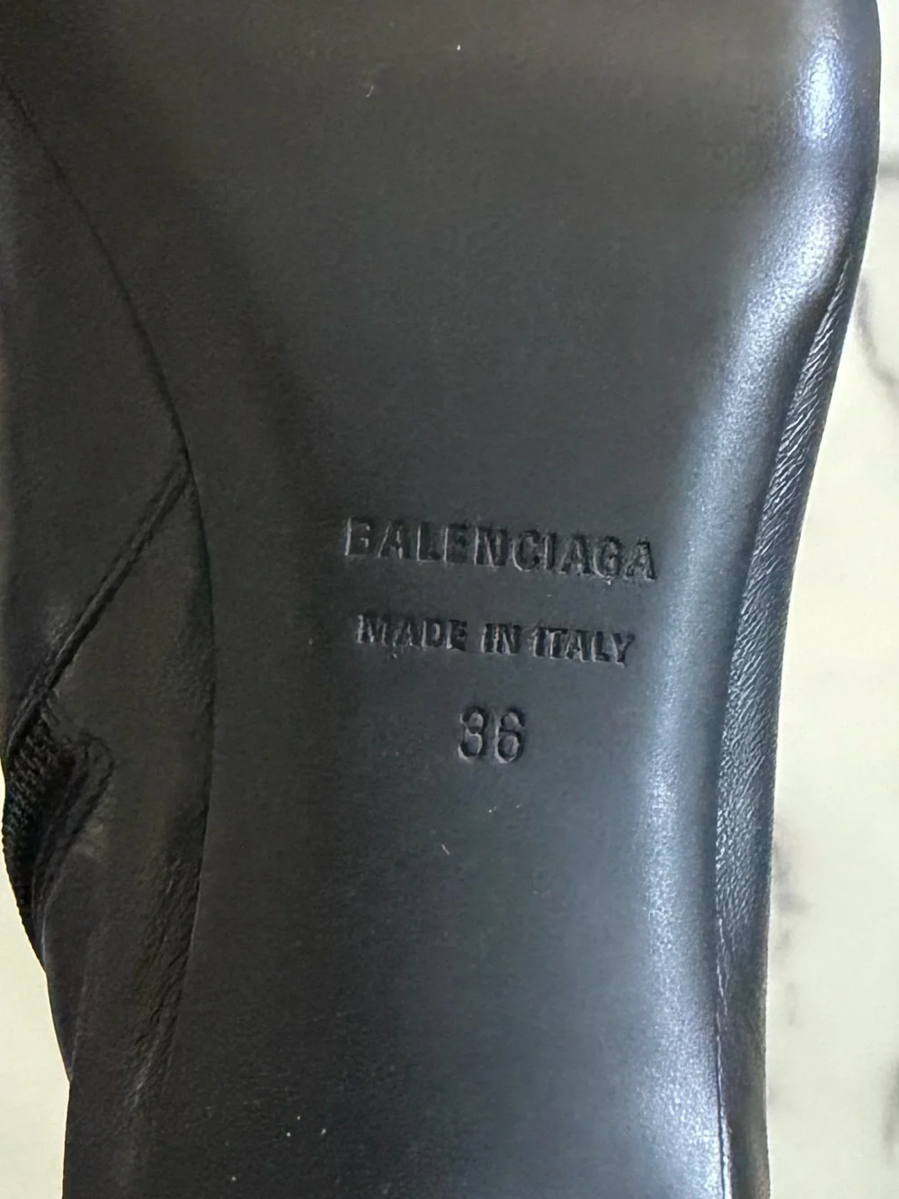 Balenciaga 60mm Duty Free Black Leather Ankle Boots, Size 36, NEW $995